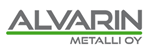 alvarin metalli logo tekstillä